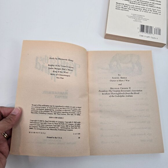 Marguerite Henry 3 Book Lot Horses Animal Books King of the Wind Mustang Brighty - Picture 3 of 12